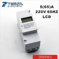 5(65)A 220V 60HZ DDS238-2 Single phase Din rail KWH Watt hour din-rail energy meter LCD